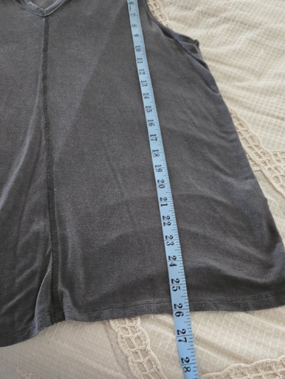 Women’s Charcoal Gray Sleeveless V-Neck Tank Top - Picture 6 of 6